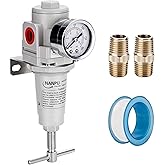 NANPU 3/8" NPT High Pressure Compressed Air Regulator, T-Handle, 0-300 psi Gauge &amp; Metal Bracket