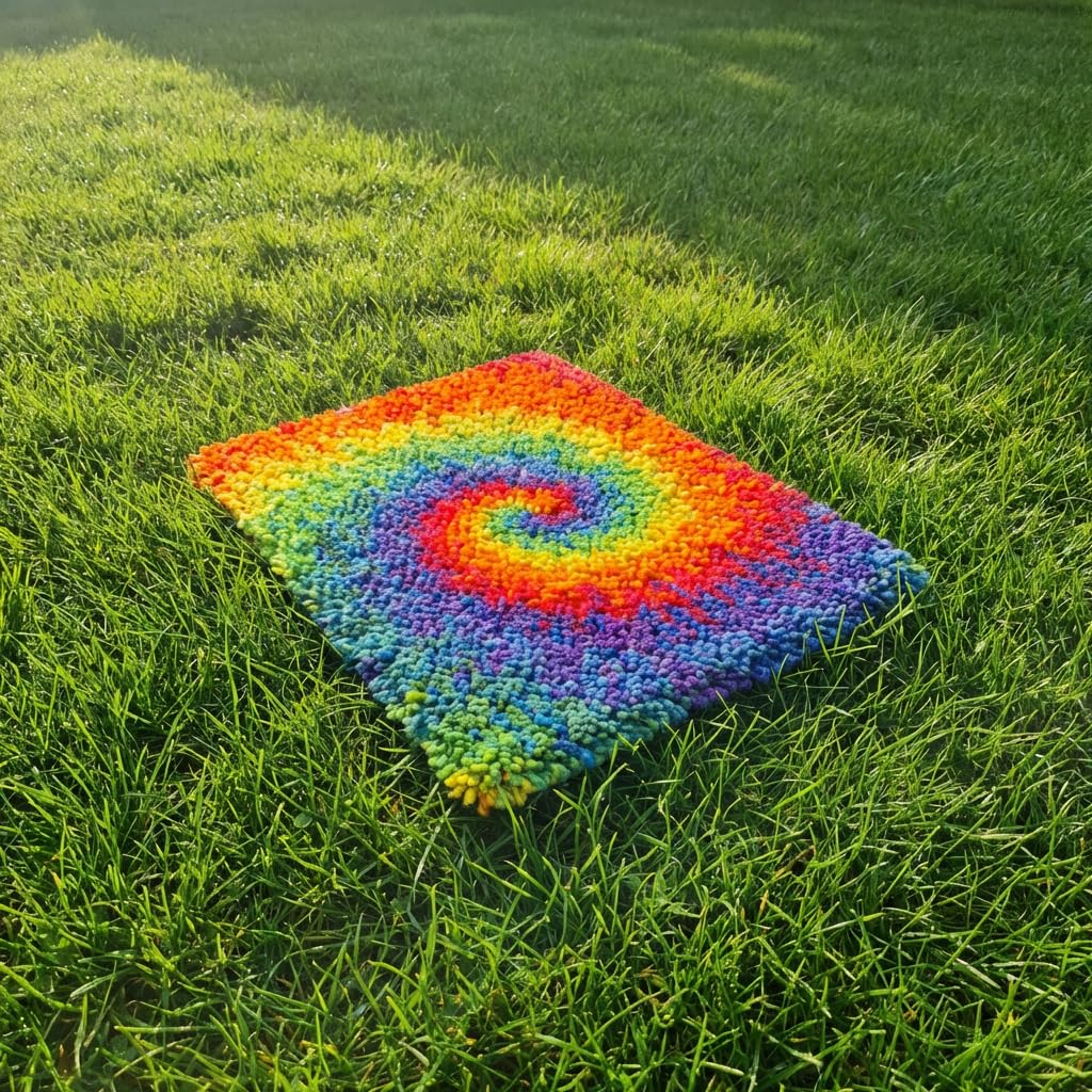 Latch Hook Kits for Adults 52X38cm DIY Rug Making Kit for Adults Color Printed Latch Kits, Kids Latch Hook Rug Kit, Rainbow Rug Carpet Crochet Kits, Latch Hook Craft Kits, Latch Hook Cushion Kits