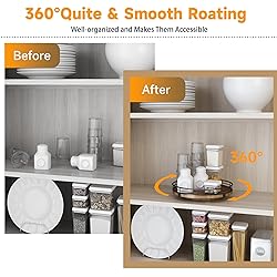 Farmhouse Oak 9" Lazy Susan Turntable Organizer for