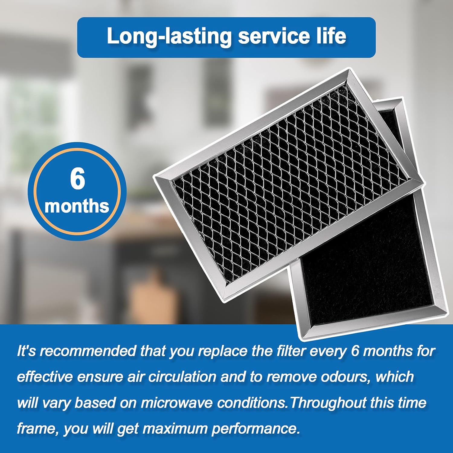 (4 Pack) JX81J WB02X11124 Microwave Recirculating Charcoal Filter Compatible with GE Microwave Oven Replace Filters WB2X11124, AP3791810 by Fetechmate: Home Improvement