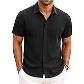 Enlision 138L Men's Short Sleeve Casual Button Down Shirt Quick Drying Breathable Lightweigh Summer Shirt for Vacation