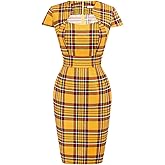 Grace Karin Womens 50s 60s Vintage Pencil Dress Bodycon Cap Sleeve Dress