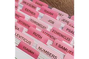 SMART MAGUS Pink Bible Tabs for Women - Large Print Laminated Bible Study Supplies with 24K Gold Leaf Gilded Lettering, Book Index Tabs for Catholic & ESV Bible, Scripture Journaling Accessories