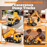 EUTOYZ Construction Toy Set Digger Truck with Stones for 2-6 Years Boys Girls view 3