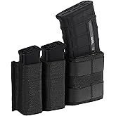 SIVIGEAR Mag Pouch 5.56 with Double Pistol Magazine Pouch,MOLLE Mag Pouches 5.56+9mm with Quick Release Insert for Tactical Vest Belt Accessories
