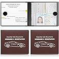 UYYE Car Registration and Insurance Card Holder, Vehicle Glove Box Car Organizer, Interior Car Accessories for Documents, Cards, License - 2 Pack