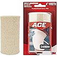 ACE 4 Inch Self-Adhering Elastic Bandage, No Clips, Beige, Great For Leg, Shoulder And More, 1 Count