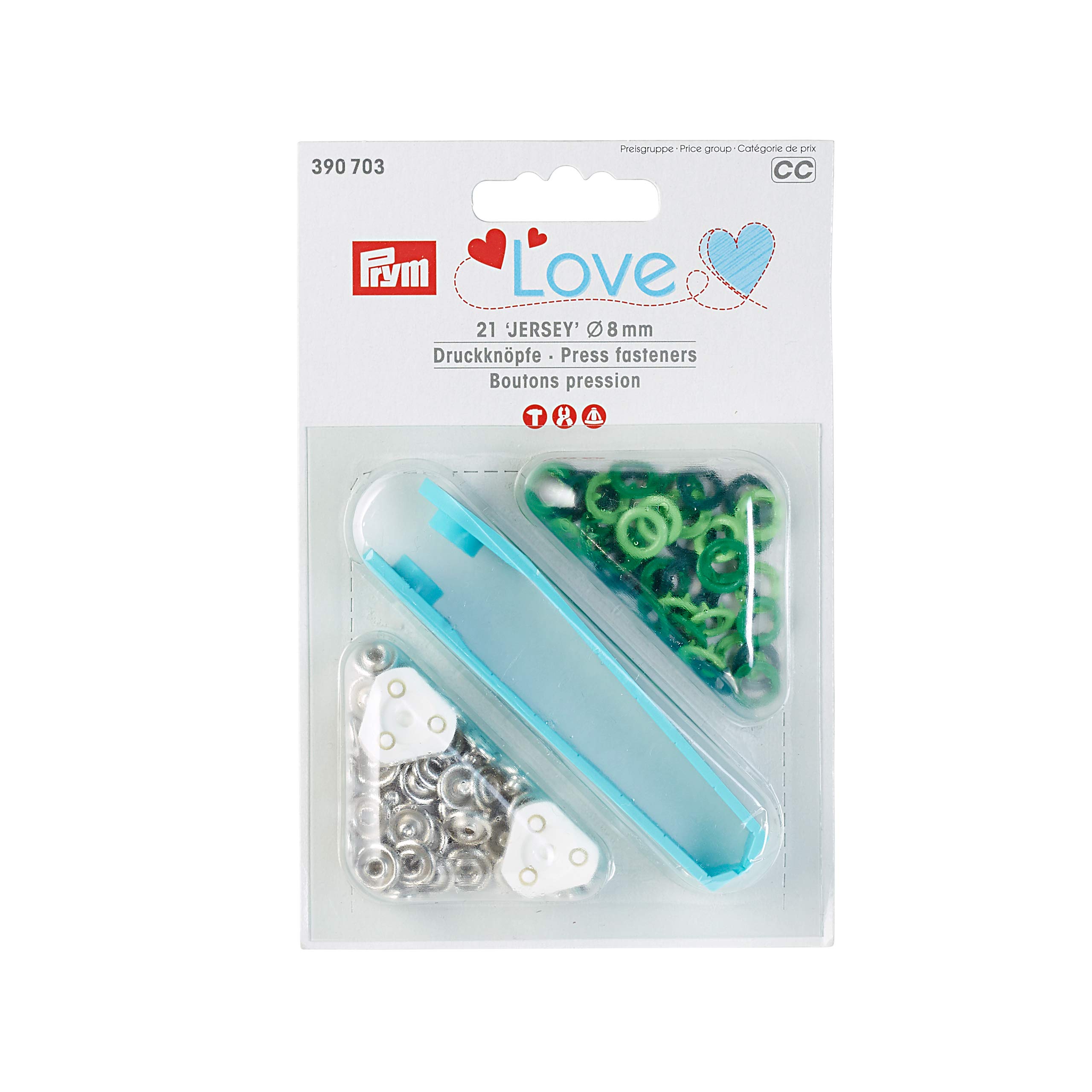 Prym - Love Jersey Green (8mm) Press Fasteners - 1 Unit