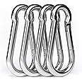 dimok Heavy Duty Carabiner Clips Stainless Galvanized Carbon Steel Spring Snap Hook Set for Camping Swing Boating Hammock Hiking 3 1/2 Inch