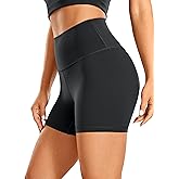 CRZ YOGA Women's Brushed Naked Feeling Biker Shorts 4''- High Waist Matte Workout Gym Running Spandex