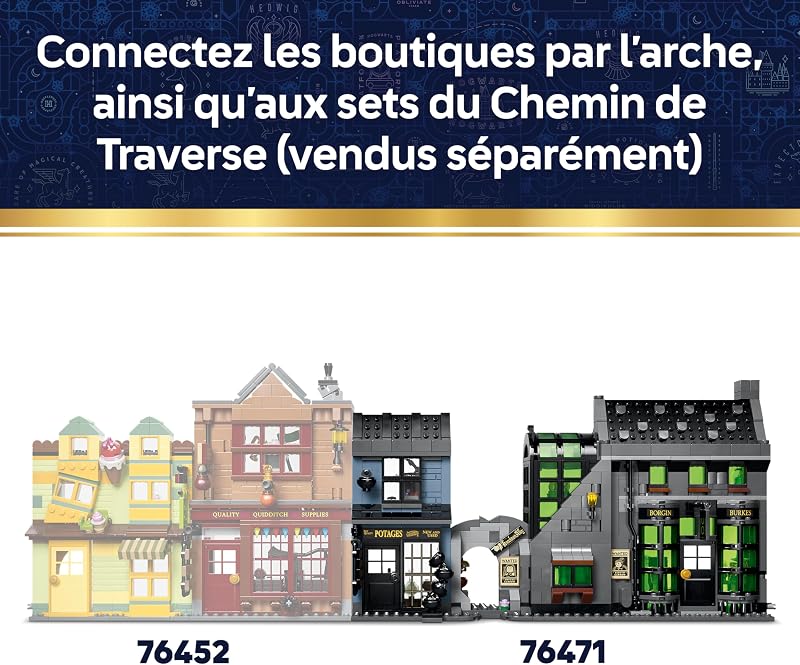 Harry Potter Les Boutiques Magiques de l’Allée des Embrumes - Jouet - Maquette Miniature - 8 Minifigurines & Patronus Collector - Décoration de Chambre - Cadeau Garçon, Fille, Fan dès 8 ans 76471 — photo 8 sur 8