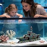 XUBX Resin Warship Aquarium Ornament 23x11x5 cm Non Toxic Shark Safe view 6