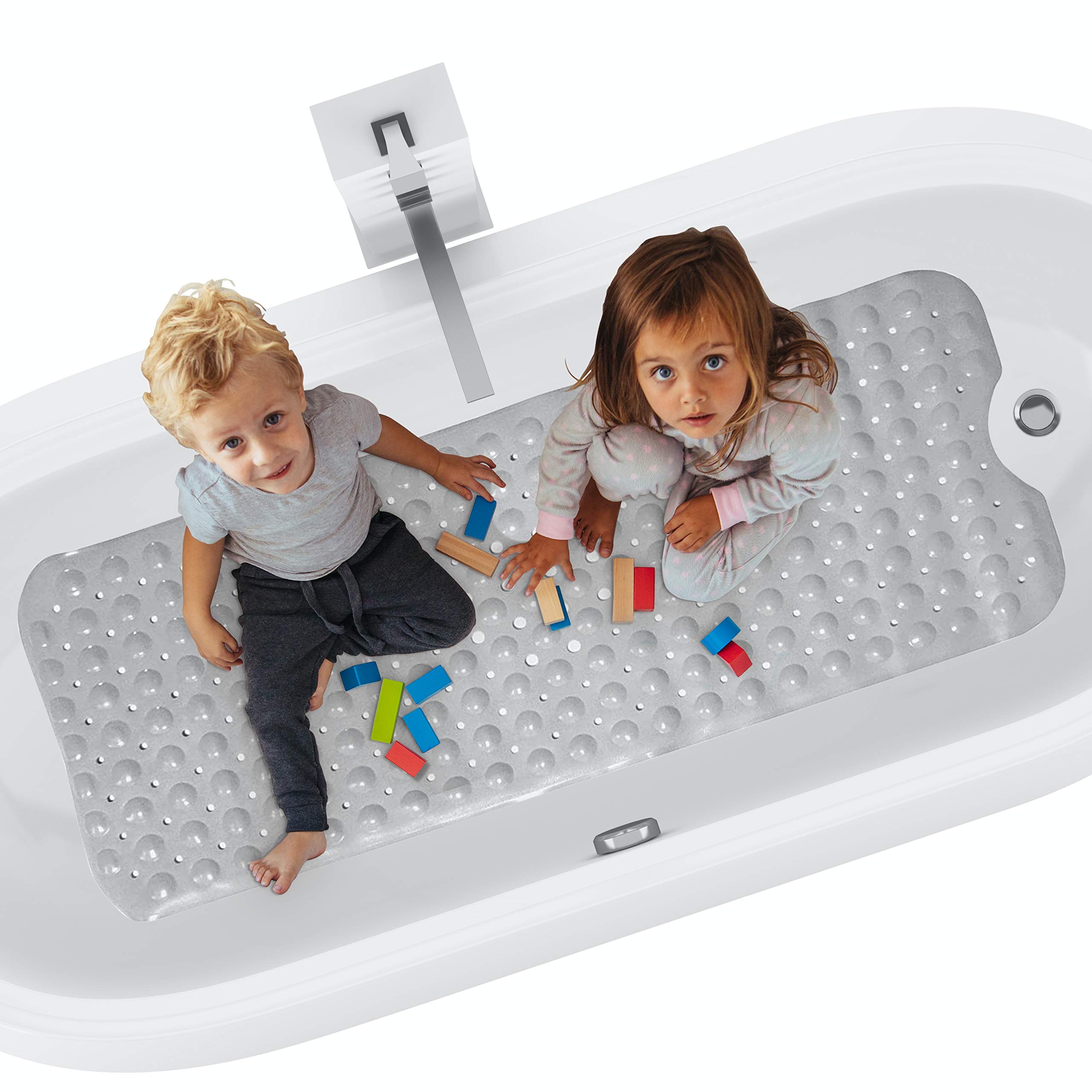 Extra Large Bath Mat | Non Slip Bath Tub Mat | Anti Mould 16“x40“ | Strong Grip Bathtub Mat | 200 Suction Cups