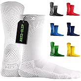 LUX Sports Thin Grip Socks for Cleat Sports - Moisture-Wicking Anti Slip Socks for Men & Women - Soccer, Football, Baseball