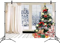 LB Christmas Tree Backdrops for Photography 9x6ft