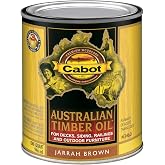 Cabot Australian Timber Oil Wood Stain and Protector, Jarrah Brown, 1 Quart