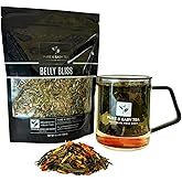 Pure And Easy Tea, Belly Bliss, Digestive Slimming Tea for Bloating Relief, Naturally Caffeinated Loose Leaf Blend with Yerba Mate & Dandelion Leaf (100g)