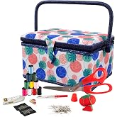 SINGER 07230 Sewing Basket with Sewing Kit, Needles, Thread, Pins, Scissors, and Notions, Florence,