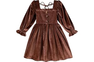 Happy Town Toddler Girl Dress Long Sleeve Play Wear Dress Baby Solid Color Casual Fall Winter Clothes