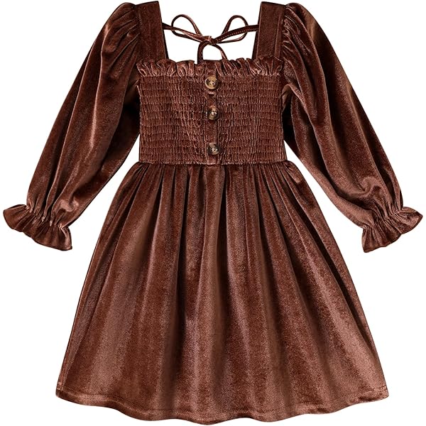 Amazon.com: Newborn Baby Girl Clothes Cute Long Sleeve Velvet Lace Dress  Wedding Party Mini Dress (Brown,18-24 Months): Clothing, Shoes & Jewelry