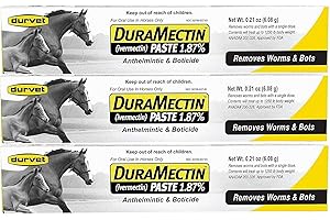 WUIIL Durvet Duramectin Equine Wormer Paste - 3 Tubes