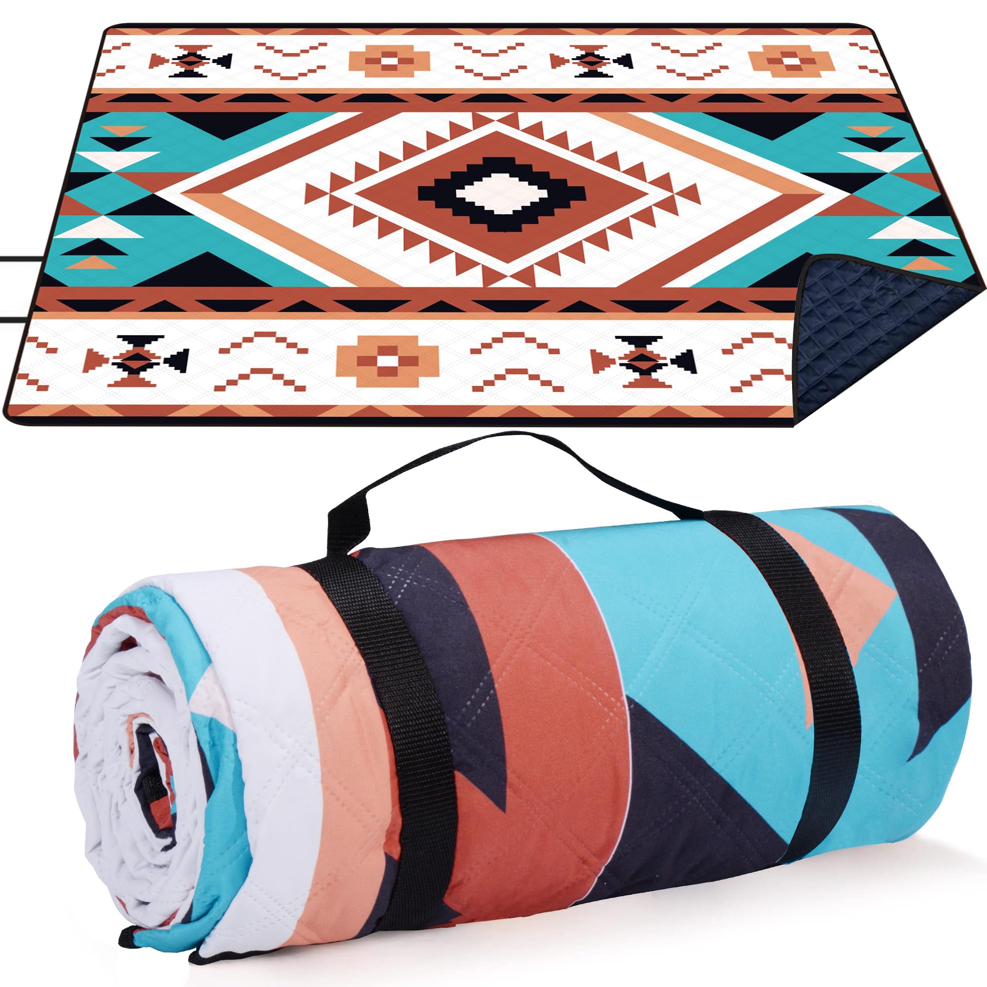 LARUTAN Outdoor Picnic Blanket 195 x 150 cm, Beach Blanket, Sand-Free (Greece)
