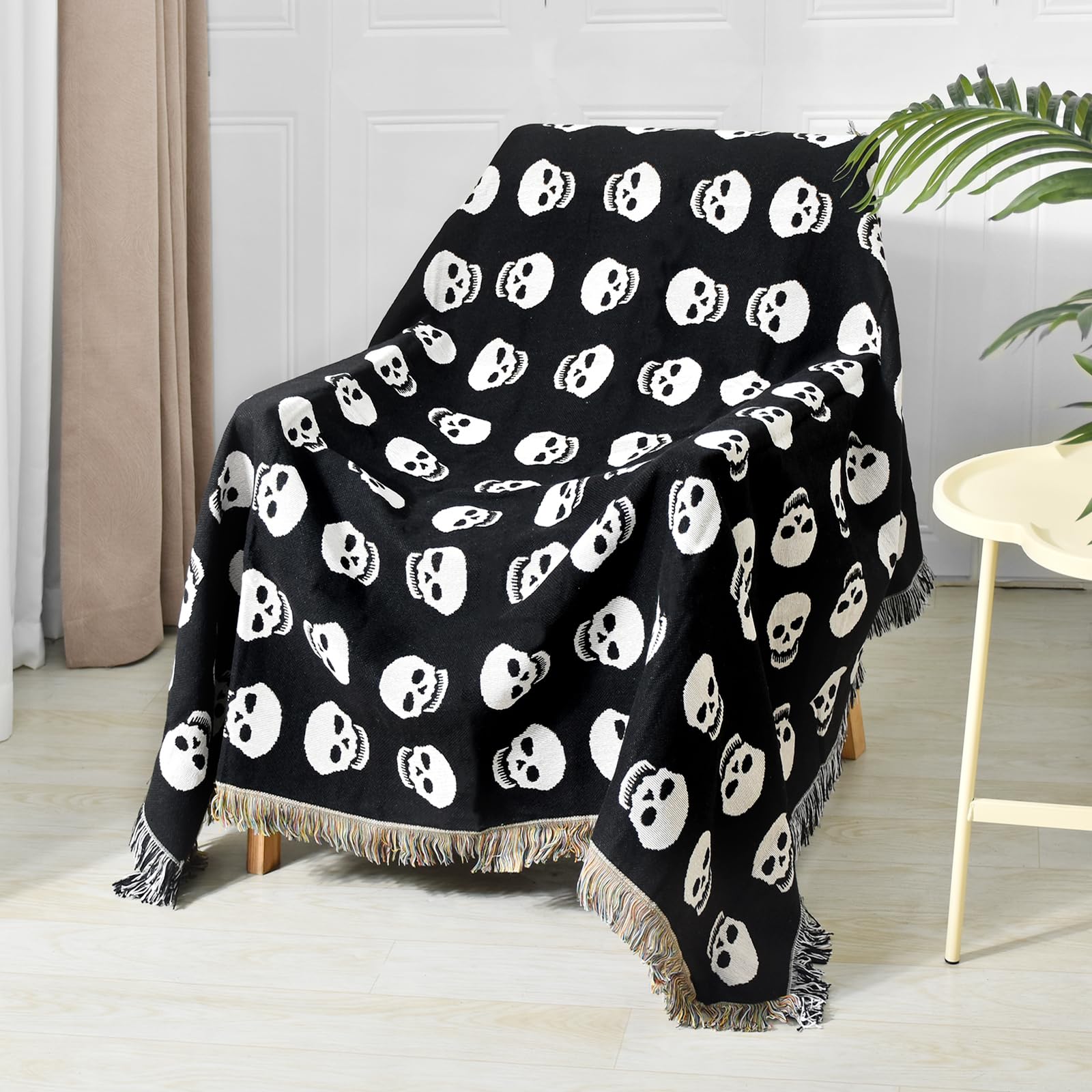 Shesyuki Boho Throw Blanket Reversible Cotton Bohemian Tapestry Hippie Room Decor Double Sided — image 1