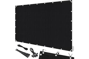 Artpuch Outdoor Shade Cloth with Grommets 6'X8' Privacy Screen Patio Porch Pergola Garden Shade Cover for People Pet Plant, Black
