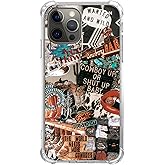 GialCenik Western Cowgirl Cowboy Collage Case for iPhone 16 Pro Max, Howdy Ranch Boho Southwestern Retro Design, Unique Trendy TPU Bumper Cover