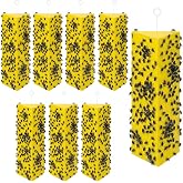 8 Pack Sticky Fly Traps for Indoor Outdoor with Hanging Hook | Odorless Yellow Super Sticky Hanging Flies Catcher, Fly Stick for Mosquito Aphids Wasp Fungus Gnats for Home Farm Ranch