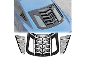 KEWISAUTO Rear & Side Window Louver for Mustang 2015-2024, Windshield Sun Shade Cover Vent GT Lambo Style for Ford Mustang 2015 2016 2017 2018 2019 2020 2021 2022 2023 2024 (Glossy Black)