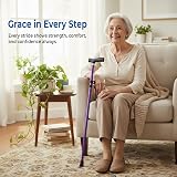 LIFE Life Healthcare Folding Walking Stick Adjustable Height Purple Cane view 9