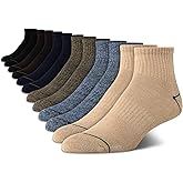 Nautica Mens Quarter Socks - 12 Pack Comfort Stretch Cushioned Moisture-Wicking Athletic Ankle Socks for Men (Sizes: 6-12.5)