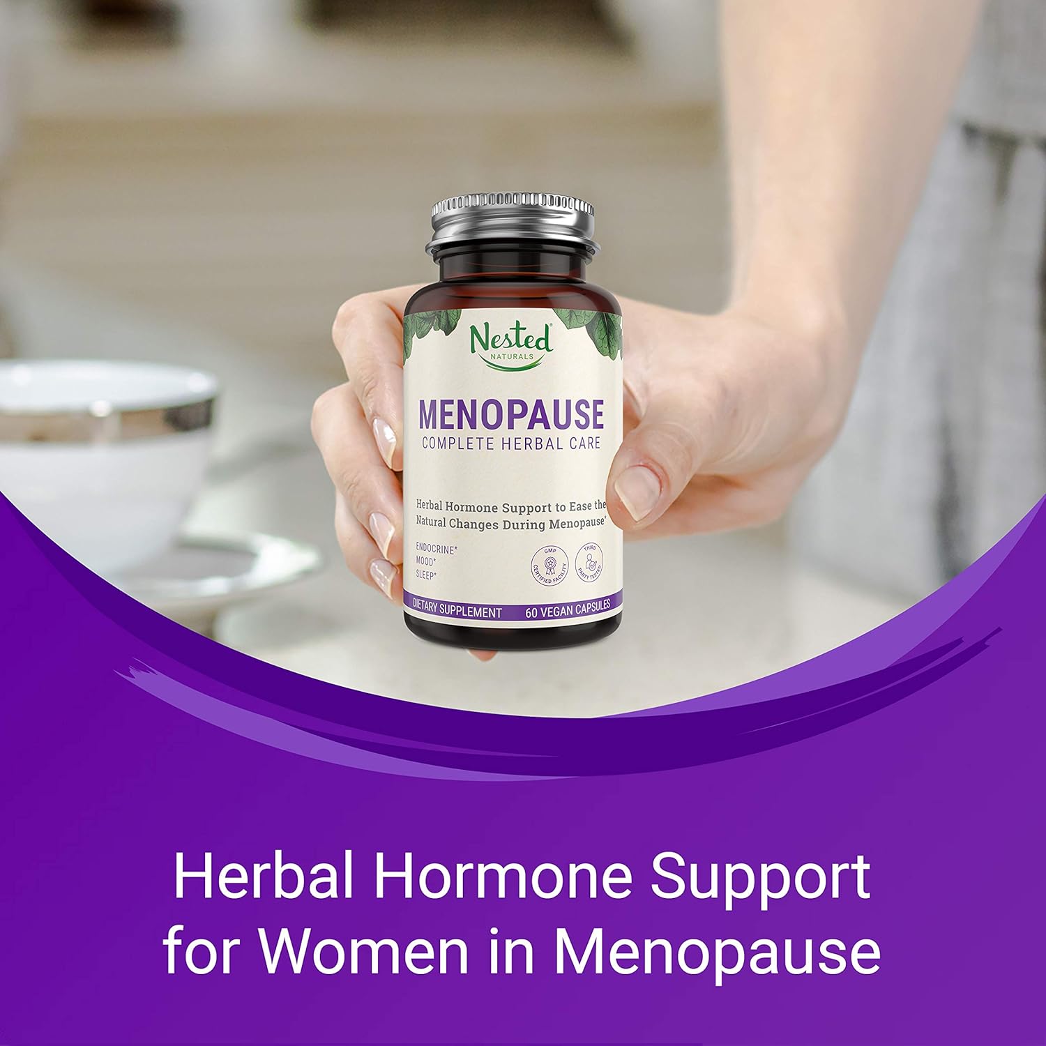 Menopause Complete Herbal Care Supplement for Women | 60 Vegan Capsules | Natural Black Cohosh Extract & Dong Quai Root | Support for Mood Swings & Hot Flashes | One A Day Menopause Relief: Health & Personal Care