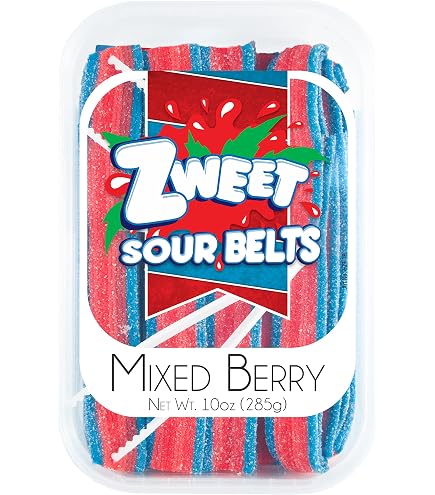 Amazon.com : Zweet Sour Rainbow Candy Belts 10 Ounce – Sour Kosher