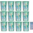 Disney Tinkerbell Birthday Party Supplies Bundle includes 12 Plastic Reusable Cups 16oz and 1 Dinosaur Sticker Sheet