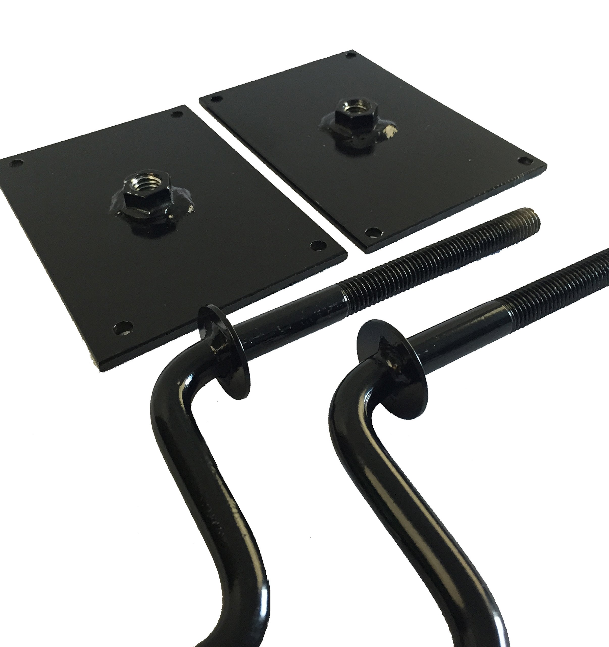 MMT Snowmobile Trailer Ski Tie Down Hold Down Bars Pair Black With