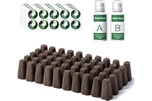 Yoocaa Hydroponics Pods Kit for Hydroponics Growing System, 50pcs Grow Sponges with A&B Solid Nutrient Plant Foods, Starter Pods Replacement Root Growth Sponges Compatible with Idoo,QYO, LYKO (Square)