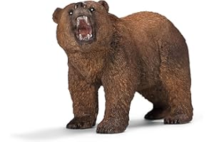 Schleich Wild Life Realistic Grizzly Bear Figurine - Hand-Painted and Detailed Animal Figure for Kids, Perfect Toy for Fun and Imaginative Adventures, Gift for Boys and Girls Ages 3+ , 2.6 inch