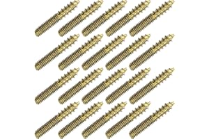 bociloy 20Pcs M4x25mm Hanger Bolts, Double Ended Thread Dowel Screws, Self-Tapping Screws for Secure Wood Joints