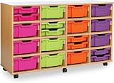 Office Needs Direct Monarch Mobile Storage Unit 16 Deep Trays Beech view 2