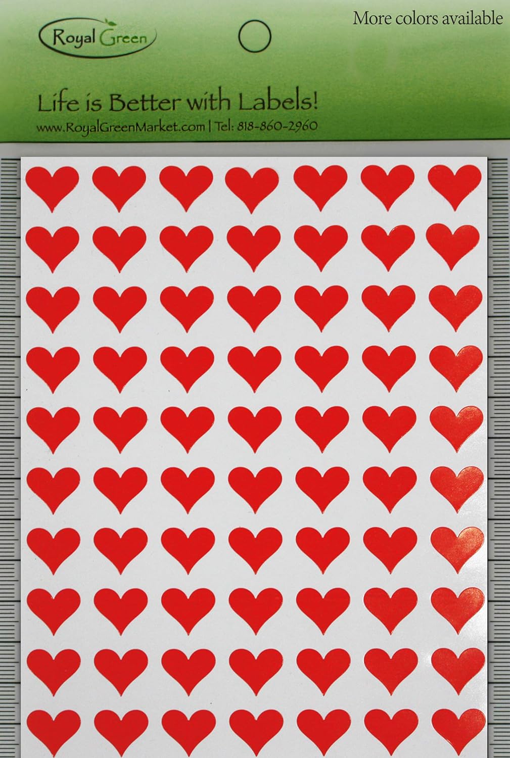 Royal Green Heart Label Red Sticker 1.3cm (13mm) 1/2" Heart Stickers for envelopes Invitation Seals, Gift Packaging - Image 3