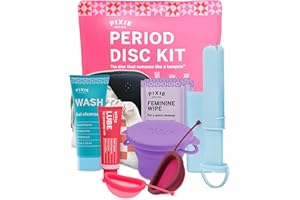 PIXIE CUP Pixie Menstrual Disc Kit for Feminine Care - Pixie Discs are Designed to Remove Like Tampons - 100% Medical-Grade Silicone - Best Period Disc Starter Kit - Proven to Become A Successful Disc User