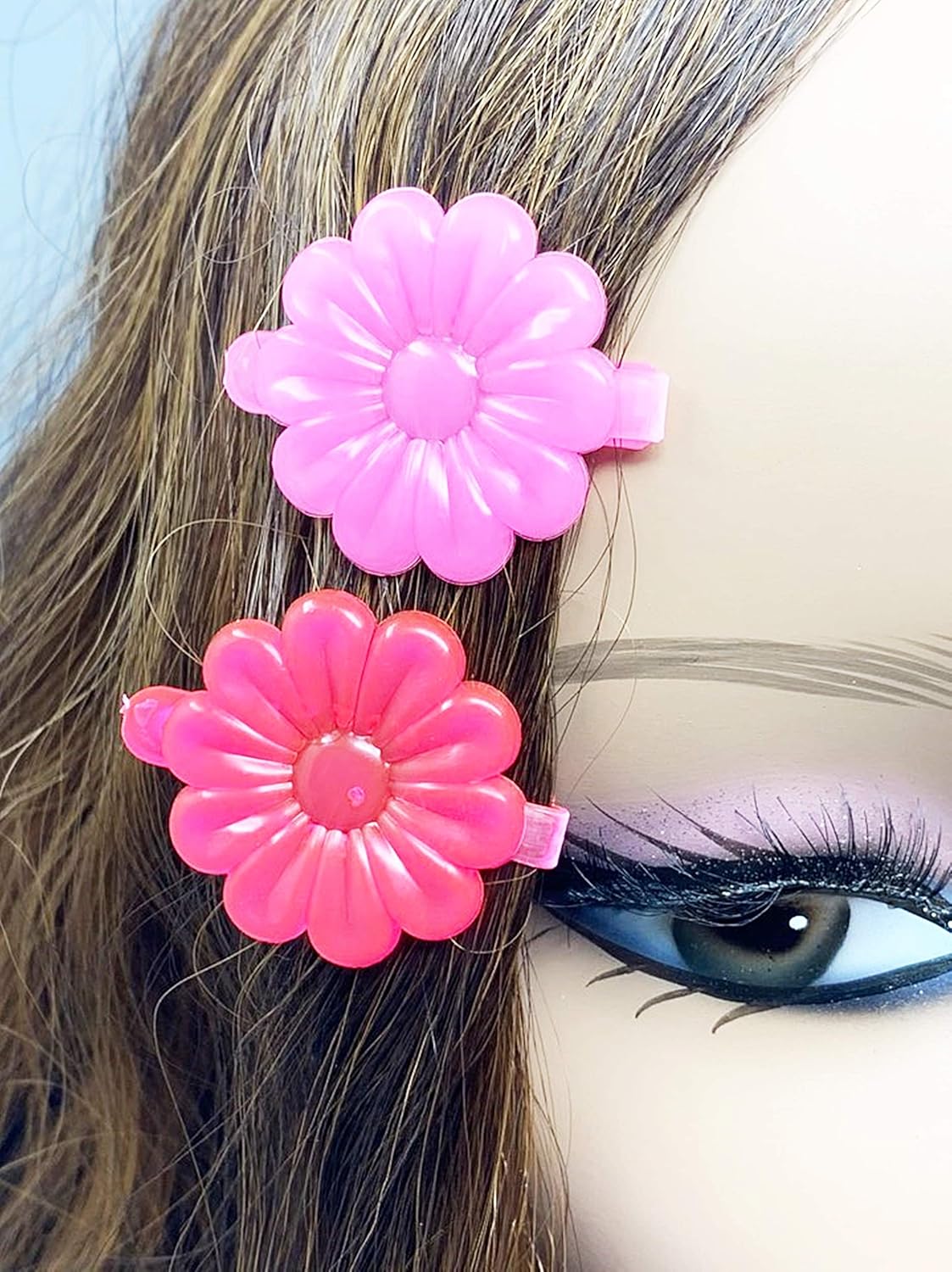 Tara Girls Self Hinge Plastic Bow Hair Barrettes Selection Pack Of 2 (BR-109-111) : Beauty