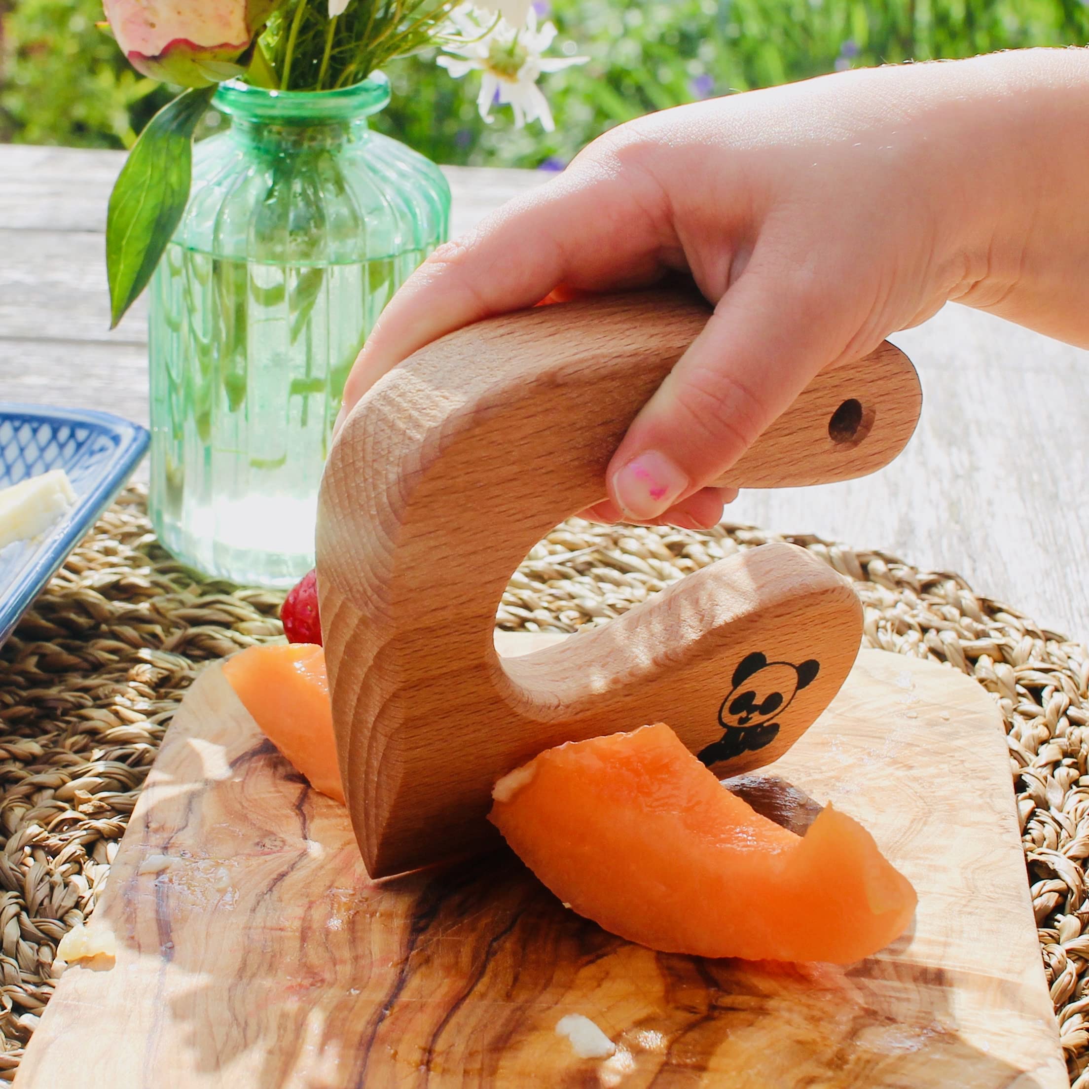 GoBobos Toddler Knife for Chopping - NO Plastic! - Child Safe Knife for Cutting - Montessori Children's Knives Kids Learning Knife 2-6 yrs (10 cm x 9 cm)