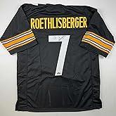 Facsimile Autographed Ben Roethlisberger Pittsburgh Black Reprint Laser Auto Football Jersey Size Men's XL