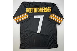 HOFSM.COM HALL OF FAME SPORTS MEMORABILIA Facsimile Autographed Ben Roethlisberger Pittsburgh Black Reprint Laser Auto Football Jersey Size Men's XL