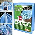 Cesnleoik Greenhouse Plastic Sheeting, 5 Mil Transparent Plastic Film for Green House Hoop, Heavy Duty Waterproof UV Resistant Polyethylene Film for Farm, Garden Raised Bed Plant Cover (8ftx24ft)