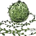 Hecaty 264ft Leaf Ribbon, Artificial Eucalyptus Garland Rattan Leaf String, Decorative Jungle Plant Green, Suitable for Baby 