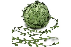 Hecaty 269ft Leaf Ribbon, Baby Shower Decorations Artificial Vines Leaf String Trim Ribbon for Decorative Jungle Wild Plant Green Home Wedding Party Balloon Garland Wreaths DIY Christmas Craft